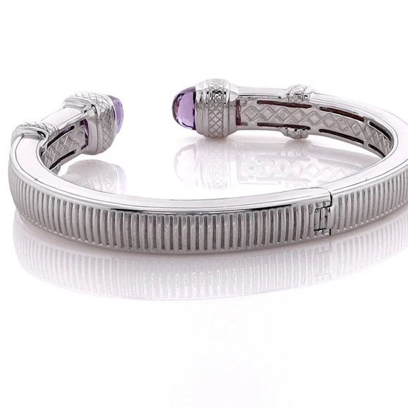 NWT Judith Ripka Cassandre Hinged Sterling Silver Cuff with Amethyst Gemstones - Picture 16 of 16